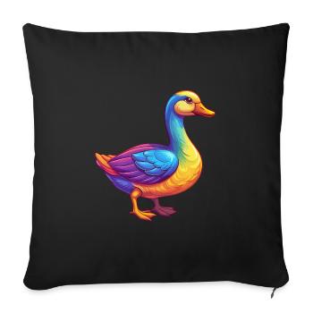Goose Colorful Kawaii Cartoon Character Clipart - Sofa pillowcase 17,3'' x 17,3'' (45 x 45 cm) - black - Front