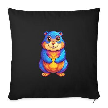 Gopher Bunte Kawaii Cartoon Figur Clipart - Sofakissenbezug 45 x 45 cm - Schwarz - Vorne