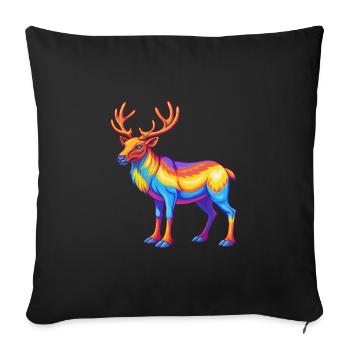 Caribou Colorful Kawaii Cartoon Character Clipart - Sofa pillowcase 17,3'' x 17,3'' (45 x 45 cm) - black - Front