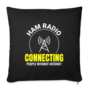 Opérateur radio amateur Fréquence des ondes radio - Housse de coussin décorative 45 x 45 cm - noir - Devant