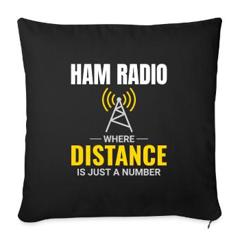 Opérateur radio amateur Fréquence des ondes radio - Housse de coussin décorative 45 x 45 cm - noir - Devant