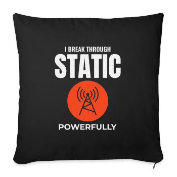 Opérateur radio amateur Fréquence des ondes radio - Housse de coussin décorative 45 x 45 cm - noir - Devant