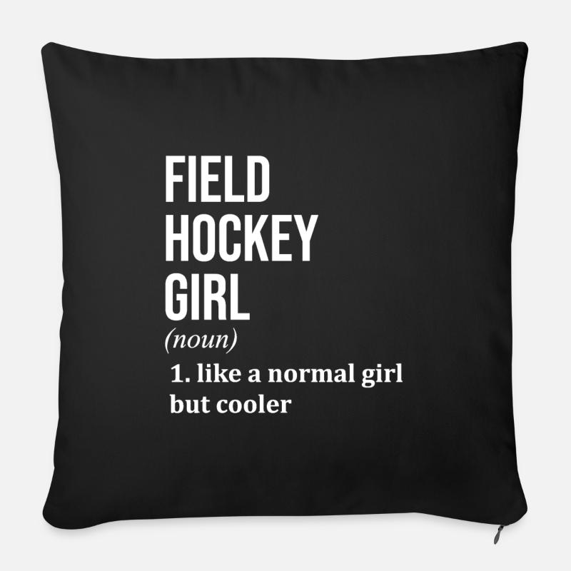 Feldhockey - Sofakissenbezug 45 x 45 cm - Schwarz