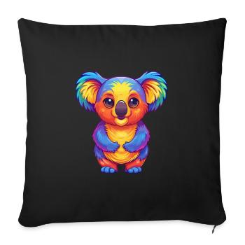 Koala Colorful Kawaii Cartoon Character Clipart - Sofa pillowcase 17,3'' x 17,3'' (45 x 45 cm) - black - Front