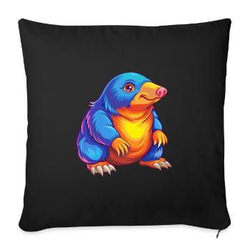 Mole Colorful Kawaii Cartoon Character Clipart - Sofa pillowcase 17,3'' x 17,3'' (45 x 45 cm) - black - Front
