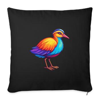 Jacana Colorful Kawaii Cartoon Character Clipart - Sofa pillowcase 17,3'' x 17,3'' (45 x 45 cm) - black - Front
