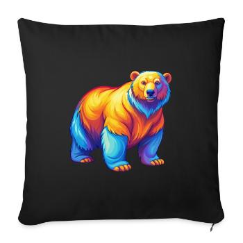 Polar Bear Colorful Kawaii Cartoon Character - Sofa pillowcase 17,3'' x 17,3'' (45 x 45 cm) - black - Front