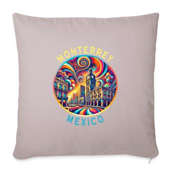 Monterrey Mexico cities art design - Sofa pillowcase 17,3'' x 17,3'' (45 x 45 cm) - light taupe - Front