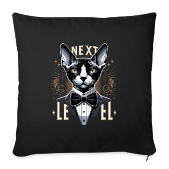 Cornish Rex Costume Next Level Chat Cadeau - Housse de coussin décorative 45 x 45 cm - noir - Devant