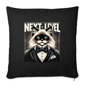 Heilige Birma Katze Birmakatze Smoking Geschenk - Sofakissenbezug 45 x 45 cm - Schwarz - Vorne