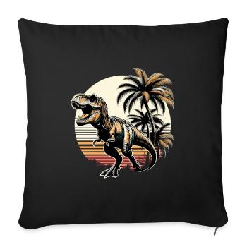Roaring T-Rex Dinosaur Gift - Sofa pillowcase 17,3'' x 17,3'' (45 x 45 cm) - black - Front