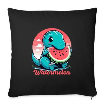 Cute T-Rex Watermelon Summer Gift - Sofa pillowcase 17,3'' x 17,3'' (45 x 45 cm) - black - Front