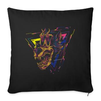 Cyberpunk Fantasy Synthwave Japanese - Sofa pillowcase 17,3'' x 17,3'' (45 x 45 cm) - black - Front