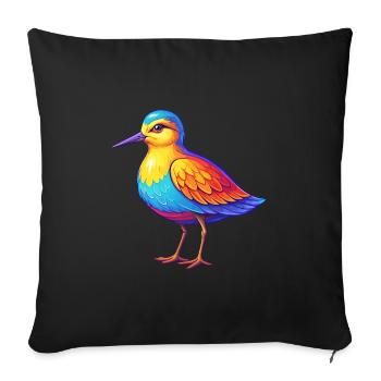 Strandläufer Bunte Kawaii Cartoon Figur Vogel - Sofakissenbezug 45 x 45 cm - Schwarz - Vorne
