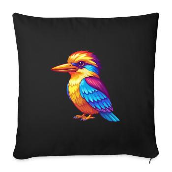 Kookaburra Colorful Kawaii Cartoon Sea Animal - Sofa pillowcase 17,3'' x 17,3'' (45 x 45 cm) - black - Front