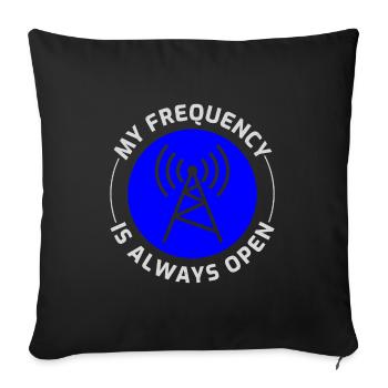 Opérateur radio amateur Fréquence des ondes radio - Housse de coussin décorative 45 x 45 cm - noir - Devant