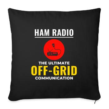 Opérateur radio amateur Fréquence des ondes radio - Housse de coussin décorative 45 x 45 cm - noir - Devant
