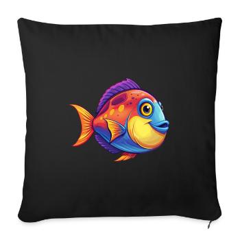 Surgeonfish Colorful Kawaii Cartoon Sea Animal - Sofa pillowcase 17,3'' x 17,3'' (45 x 45 cm) - black - Front