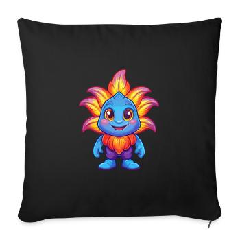 Sea Lily Colorful Kawaii Cartoon Sea Animal - Sofa pillowcase 17,3'' x 17,3'' (45 x 45 cm) - black - Front