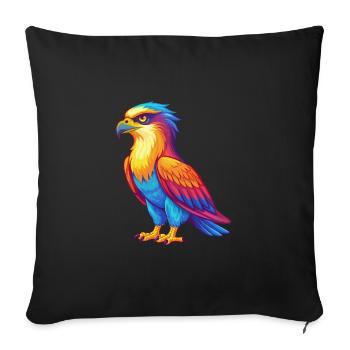 Osprey Colorful Kawaii Cartoon Character Bird - Sofa pillowcase 17,3'' x 17,3'' (45 x 45 cm) - black - Front