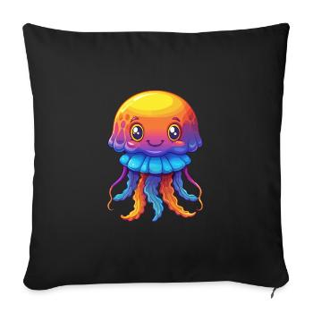 Homme portugais O Guerre Coloré Kawaii Dessin animé - Housse de coussin décorative 45 x 45 cm - noir - Devant