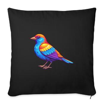 Red Winged Blackbird Colorful Kawaii Cartoon - Sofa pillowcase 17,3'' x 17,3'' (45 x 45 cm) - black - Front