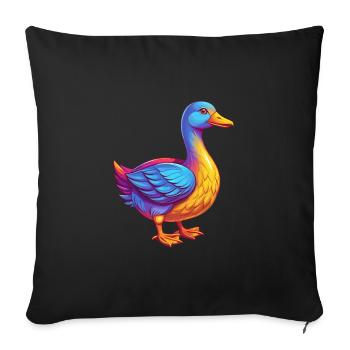 Goose Colorful Kawaii Cartoon Character Bird - Sofa pillowcase 17,3'' x 17,3'' (45 x 45 cm) - black - Front