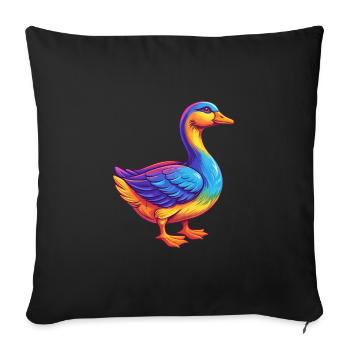 Goose Colorful Kawaii Cartoon Character Bird - Sofa pillowcase 17,3'' x 17,3'' (45 x 45 cm) - black - Front