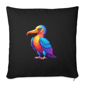 Frigatebird Colorful Kawaii Cartoon Character Bird - Sofa pillowcase 17,3'' x 17,3'' (45 x 45 cm) - black - Front