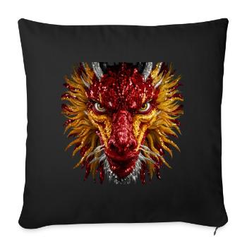 Mesmerizing Sequin Dragon - Sofa pillowcase 17,3'' x 17,3'' (45 x 45 cm) - black - Front