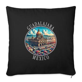 Guadalajara Mexiko Reise Design - Sofakissenbezug 45 x 45 cm - Schwarz - Vorne