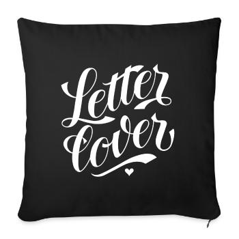 Letterlover - Conçu par KissingLetters - Housse de coussin décorative 45 x 45 cm - noir - Devant
