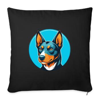 Australian Kelpie Dog Cute Kawaii Cartoon Pet Logo - Sofa pillowcase 17,3'' x 17,3'' (45 x 45 cm) - black - Front