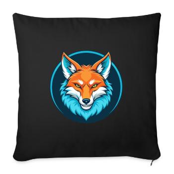 Coyote Cute Kawaii Cartoon Clipart Animal Pet Logo - Sofa pillowcase 17,3'' x 17,3'' (45 x 45 cm) - black - Front