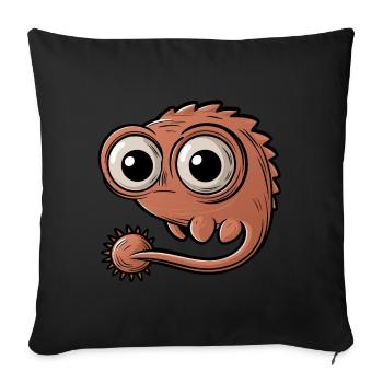 Funny little monster with big eyes - Sofa pillowcase 17,3'' x 17,3'' (45 x 45 cm) - black - Front