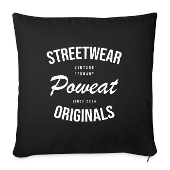 Vintage Poweat Streetwear - Sofa pillowcase 17,3'' x 17,3'' (45 x 45 cm) - black - Front