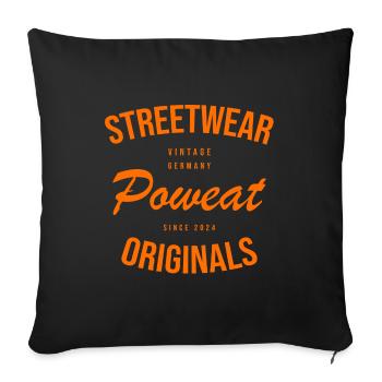 Vintage Poweat Streetwear - Sofa pillowcase 17,3'' x 17,3'' (45 x 45 cm) - black - Front