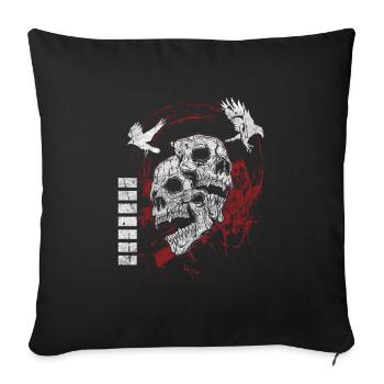 Tattoo Cool Raven Trash - Sofa pillowcase 17,3'' x 17,3'' (45 x 45 cm) - black - Front