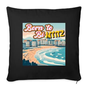 Born to Biarritz - Sofa pillowcase 17,3'' x 17,3'' (45 x 45 cm) - black - Front