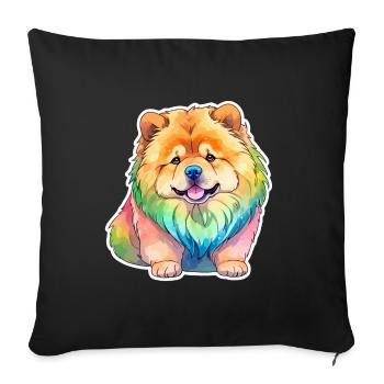 Chow Chow Watercolors - Sofa pillowcase 17,3'' x 17,3'' (45 x 45 cm) - black - Front
