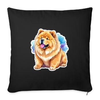 Chow Chow Watercolors - Sofa pillowcase 17,3'' x 17,3'' (45 x 45 cm) - black - Front