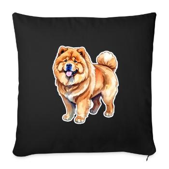 Chow Chow Watercolors - Sofa pillowcase 17,3'' x 17,3'' (45 x 45 cm) - black - Front