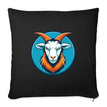 Goat Cute Kawaii Cartoon Clipart Animal Pet Logo - Sofa pillowcase 17,3'' x 17,3'' (45 x 45 cm) - black - Front