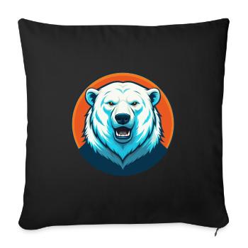 Polar Bear Cute Kawaii Cartoon Animal Pet Logo - Sofa pillowcase 17,3'' x 17,3'' (45 x 45 cm) - black - Front