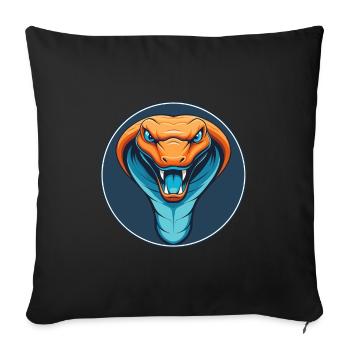 Snake Cute Kawaii Cartoon Clipart Animal Pet Logo - Sofa pillowcase 17,3'' x 17,3'' (45 x 45 cm) - black - Front