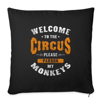 Circus Tent Fun Show Idiots - Sofa pillowcase 17,3'' x 17,3'' (45 x 45 cm) - black - Front