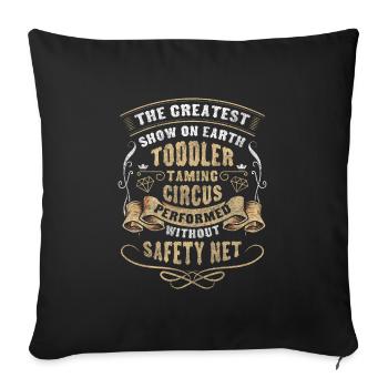 Circus Tent Circus Director Tamer Monkey Circus - Sofa pillowcase 17,3'' x 17,3'' (45 x 45 cm) - black - Front