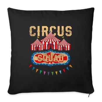 Circus Tent Show Animals - Sofa pillowcase 17,3'' x 17,3'' (45 x 45 cm) - black - Front