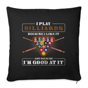 Billard, Hobby, Le Maître - Housse de coussin décorative 45 x 45 cm - noir - Devant