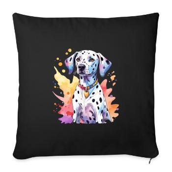 Aquarelles dalmates - Housse de coussin décorative 45 x 45 cm - noir - Devant